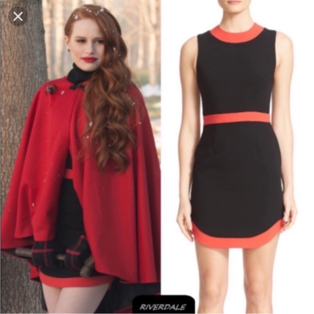 Alice + Olivia Kathleen Mini Dress Black and Red Size 8